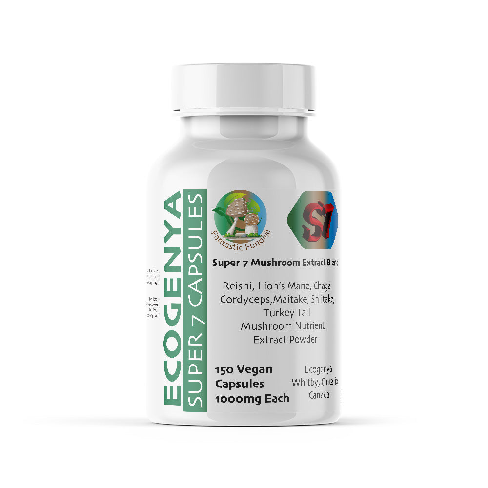 Organic Super Seven Mushroom blend extract Capsules – Halal, Kosher, Vegan, Non-GMO