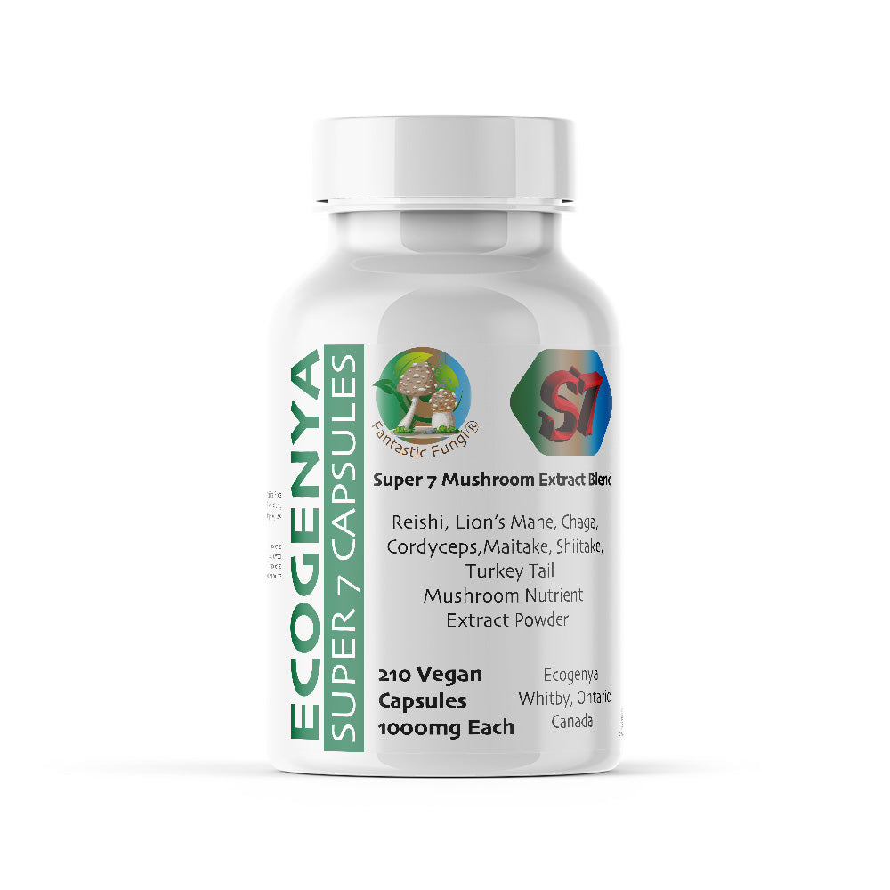 Organic Super Seven Mushroom blend extract Capsules – Halal, Kosher, Vegan, Non-GMO