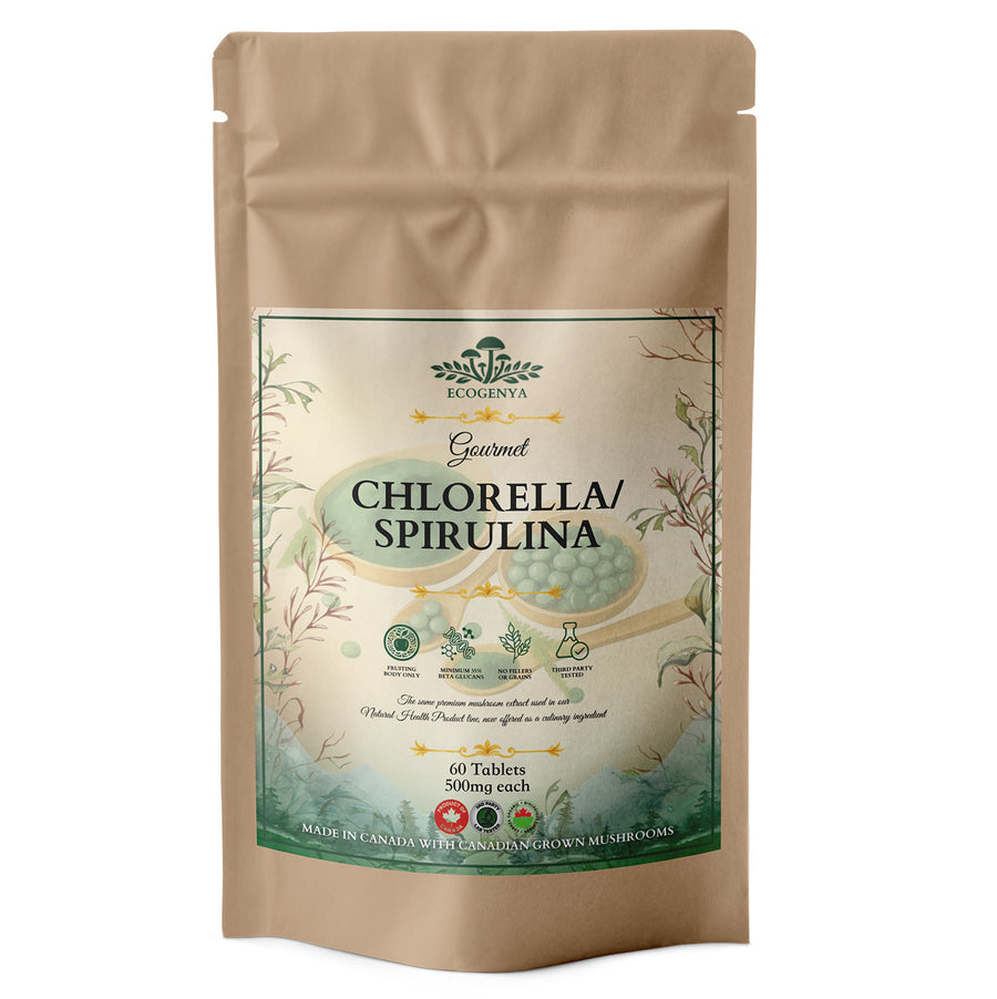 Ecogenya Daily Greens Chlorella & Spirulina Tablets – Broken Cell Wall Greens, No Fillers