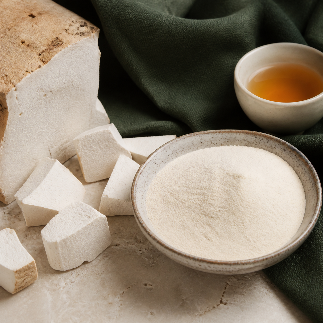 Wolfiporia cocos Poria with fine pale extract powder and tea