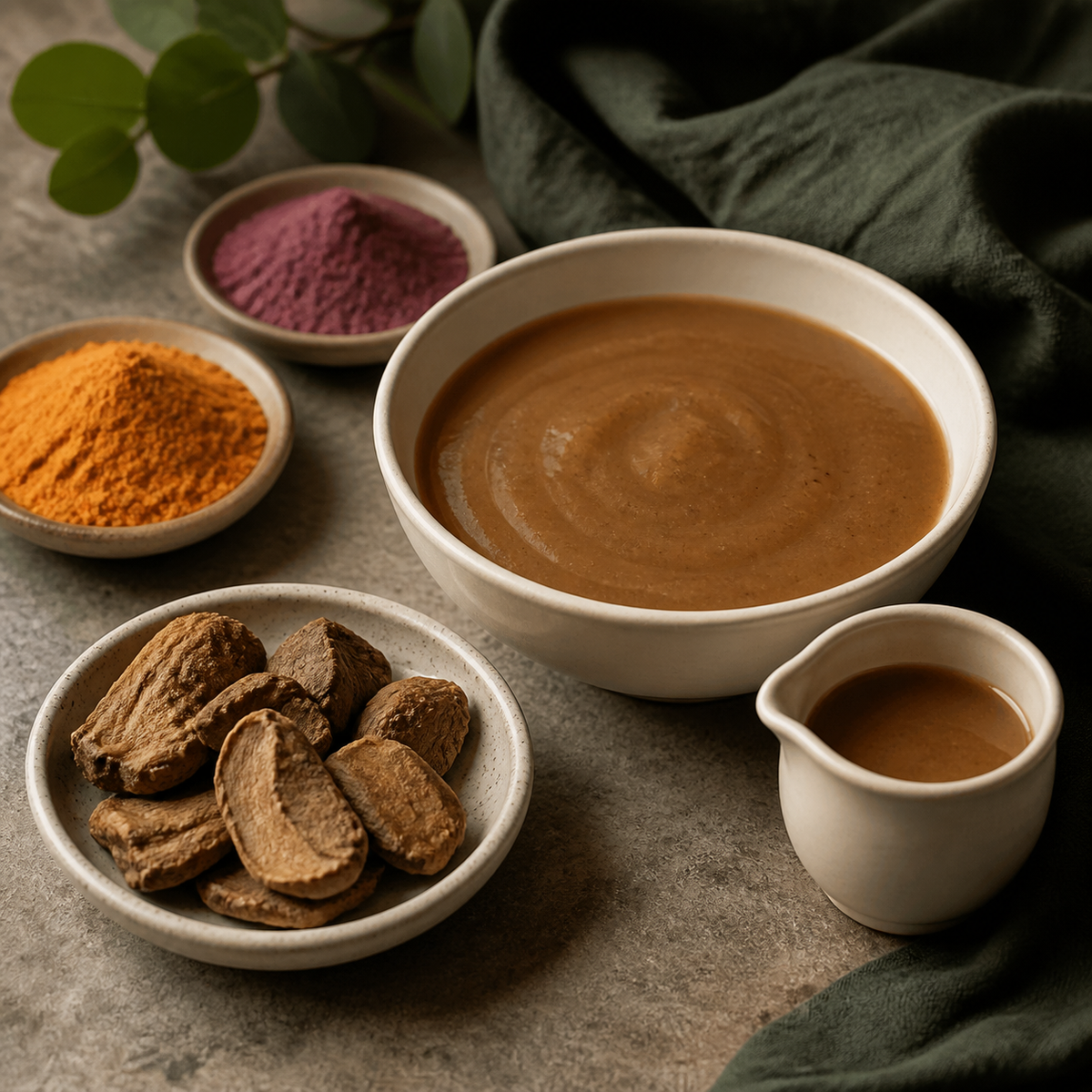 Freeze-dried duck liver with prepared gravy, pumpkin and purple sweet potato