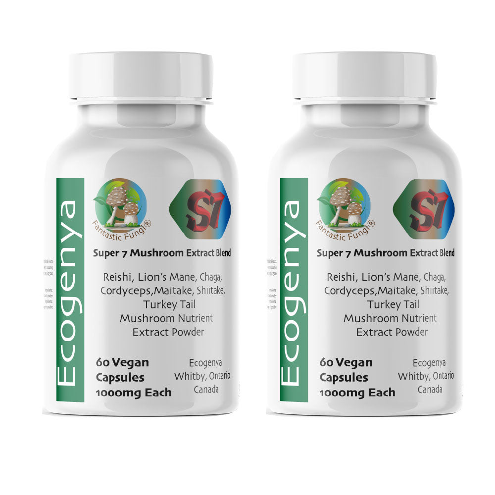 Organic Super Seven Mushroom blend extract Capsules – Halal, Kosher, Vegan, Non-GMO