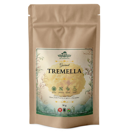 Ecogenya Gourmet Tremella Mushroom Powder in a kraft bag, 36g — packaged in Canada