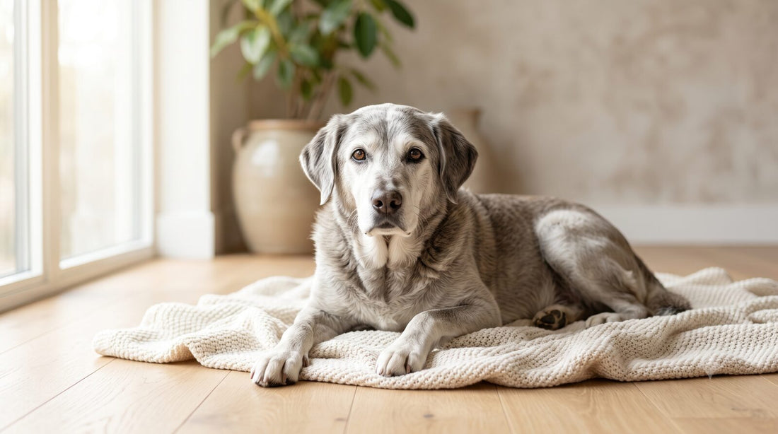 Senior dog looking alert — lion's mane for dogs