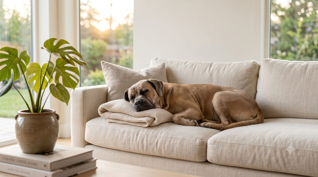Calm dog resting — reishi for dogs