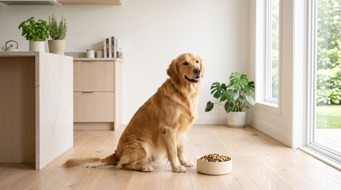 Healthy dog with turkey tail added to its food
