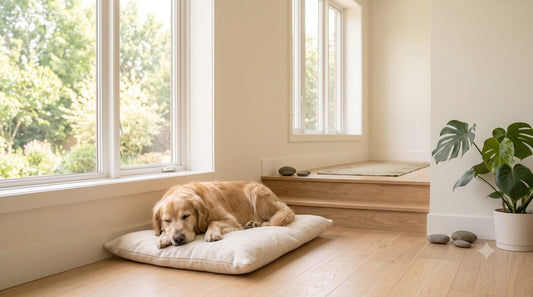 A comfortable, content dog