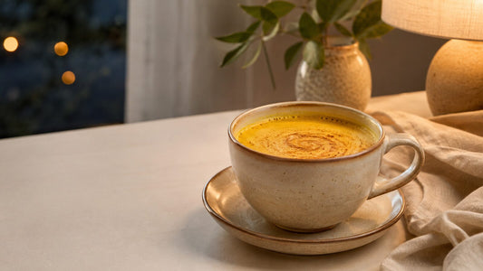 Reishi golden milk in a mug