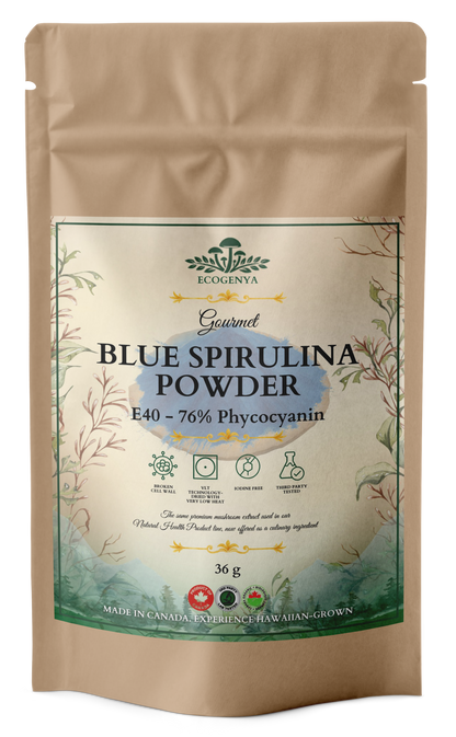 Ecogenya Organic Blue Spirulina Powder — 70% phycocyanin