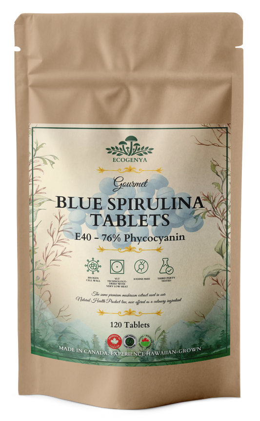 Organic Blue Spirulina Tablets 500mg – 70% Phycocyanin, Source of Antioxidants