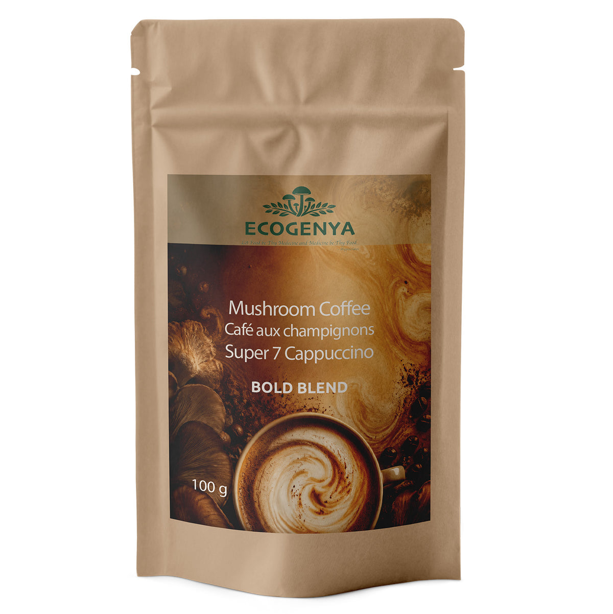 Cappuccino aux champignons Mush Love – Arabica biologique crémeux + mélange Super 7 pour la concentration et l'énergie