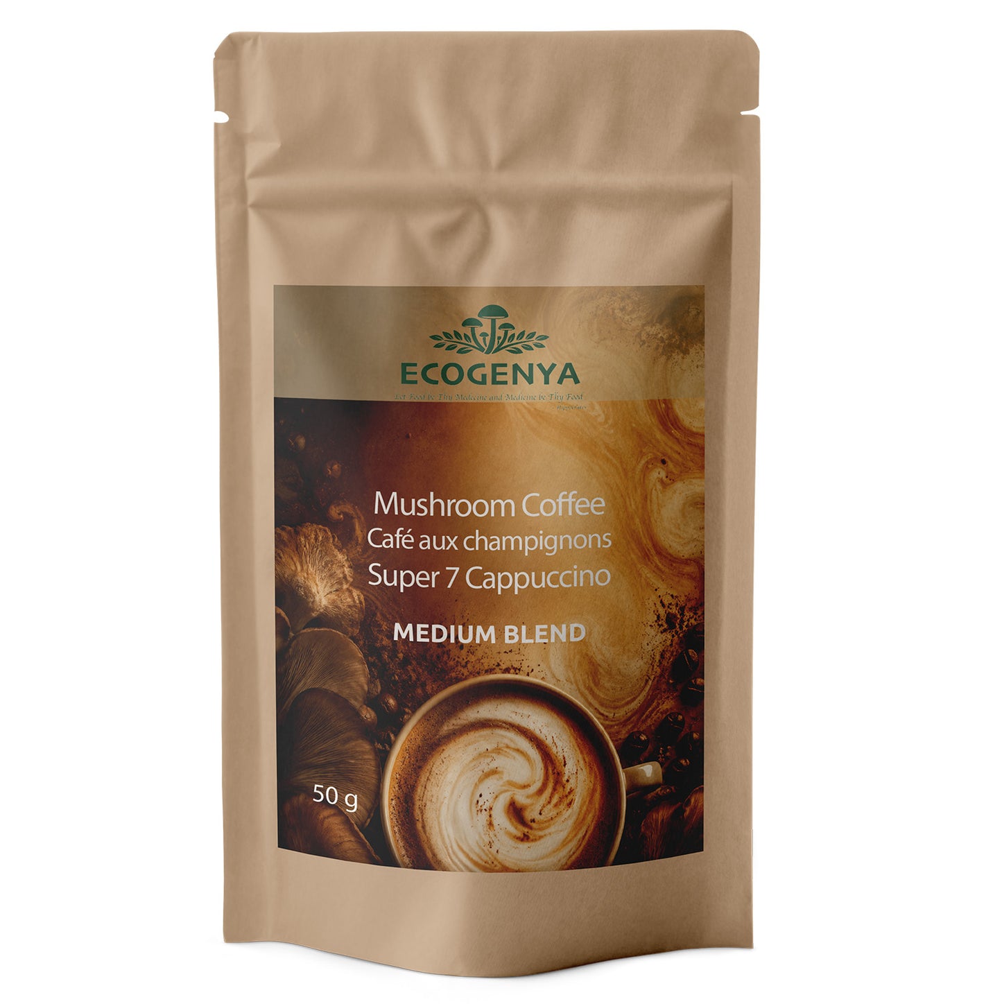 Cappuccino aux champignons Mush Love – Arabica biologique crémeux + mélange Super 7 pour la concentration et l'énergie