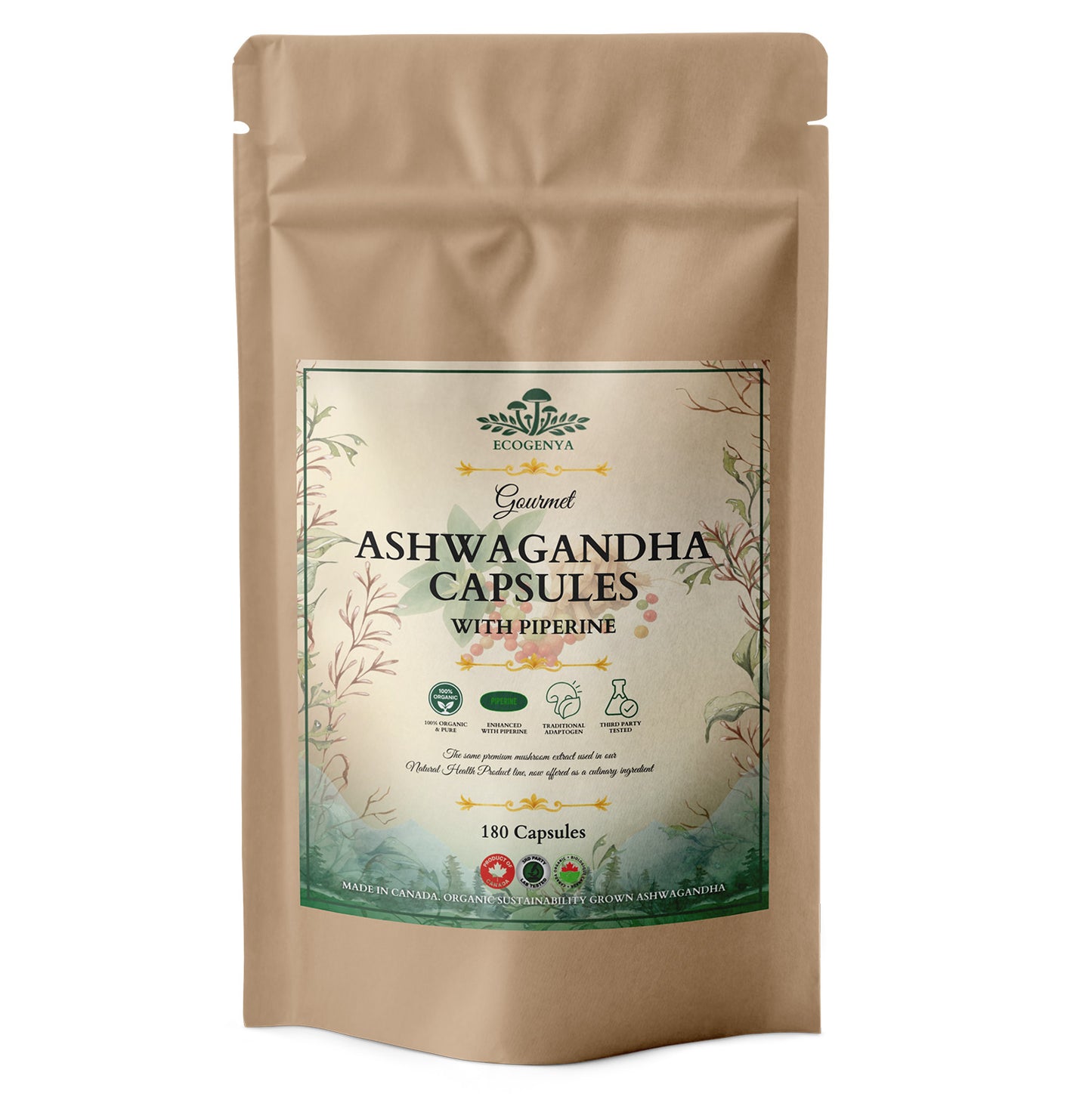 Ecogenya Daily Ashwagandha Capsules – Organic Ashwagandha Extract in an Everyday Capsule