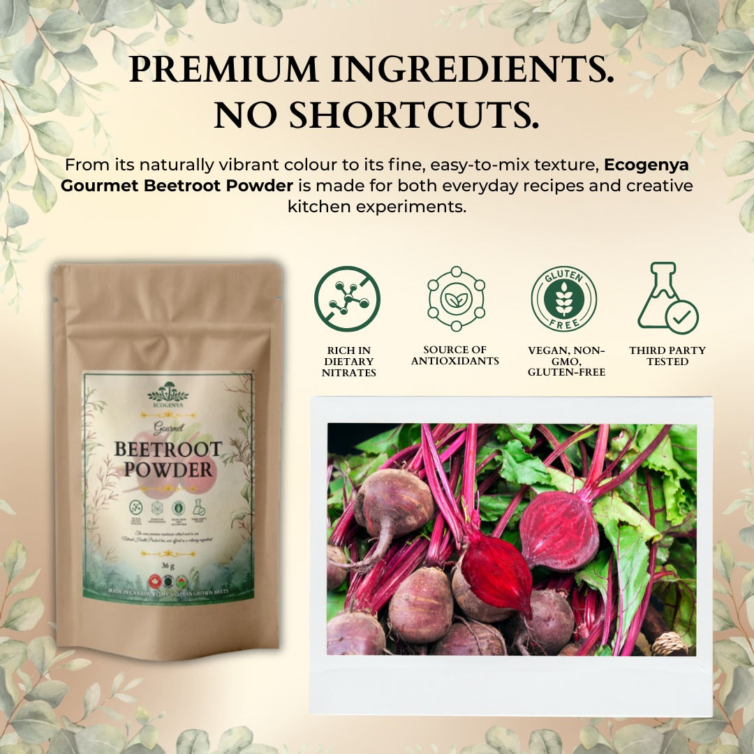 Ecogenya Gourmet Beet Root Powder – Premium Beetroot Powder for Smoothies, Baking & Recipes