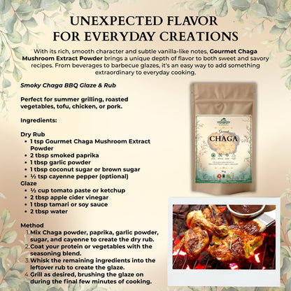 Ecogenya Gourmet Chaga Mushroom Powder – Wild-Harvested Canadian Organic 10:1 Extract