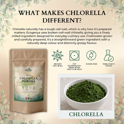 Ecogenya Daily Greens Chlorella Powder – Broken Cell Wall Chlorella for Smoothies & Juices