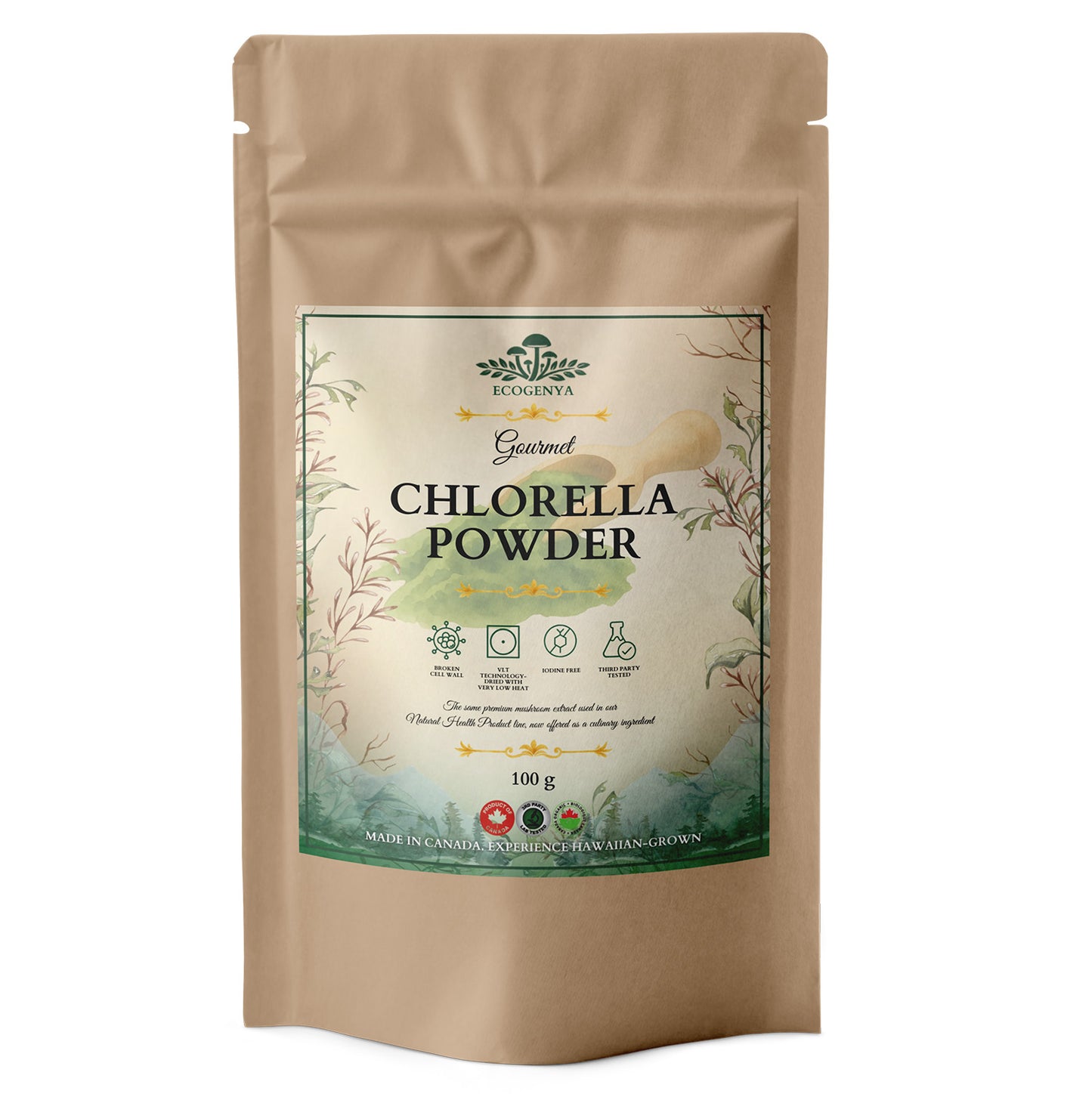 Ecogenya Daily Greens Chlorella Powder – Broken Cell Wall Chlorella for Smoothies & Juices