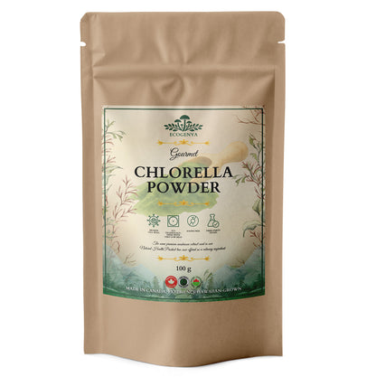 Ecogenya Daily Greens Chlorella Powder — broken cell wall, packaged in Canada