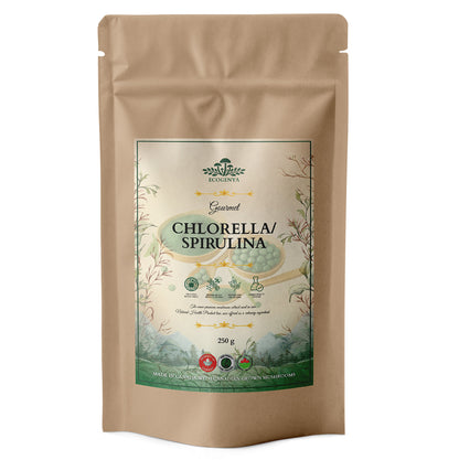 Ecogenya Daily Greens Poudre de Chlorelle et de Spiruline – Mélange 50/50 pour Smoothies et Jus
