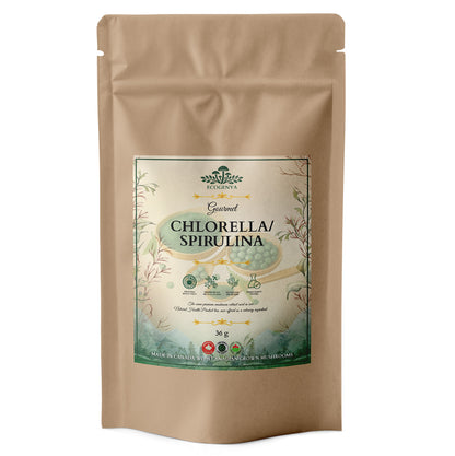 Ecogenya Daily Greens Chlorella and Spirulina 50/50 powder blend — packaged in Canada