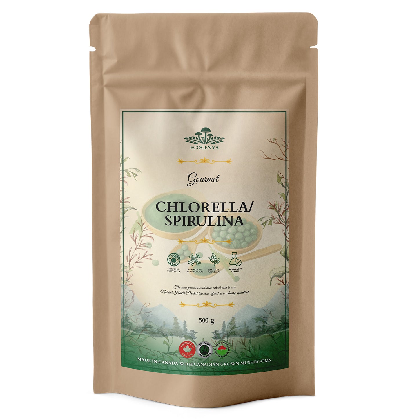 Ecogenya Daily Greens Chlorella & Spirulina Powder – 50/50 Blend for Smoothies & Juices