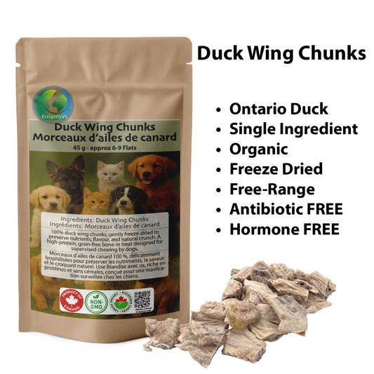 Freeze-Dried Duck Wing Chunks for Dogs