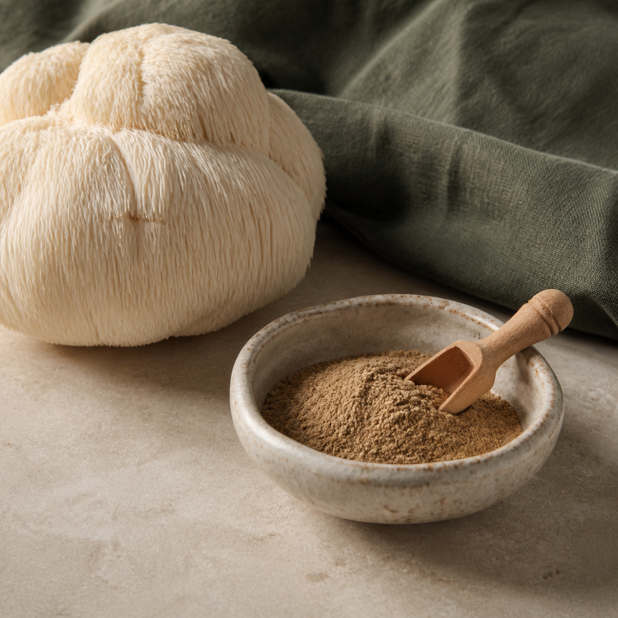 Lion's Mane mushroom with concentrated extract powder