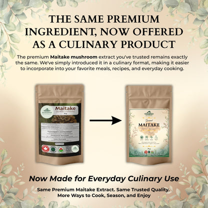 Ecogenya Gourmet Maitake Mushroom Powder – Organic Fruiting Body Extract for Broths & Soups