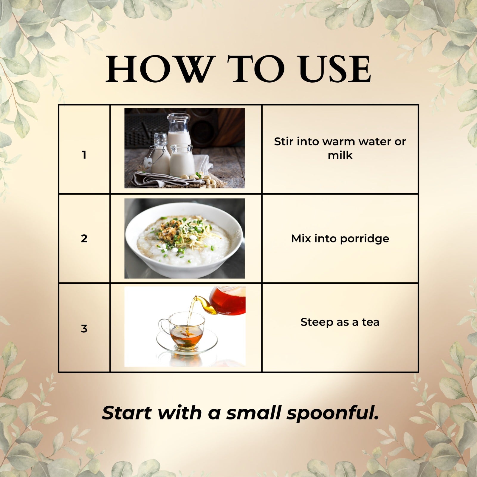 How to use Ecogenya Marshmallow Root Extract 10:1 powder in warm water or tea