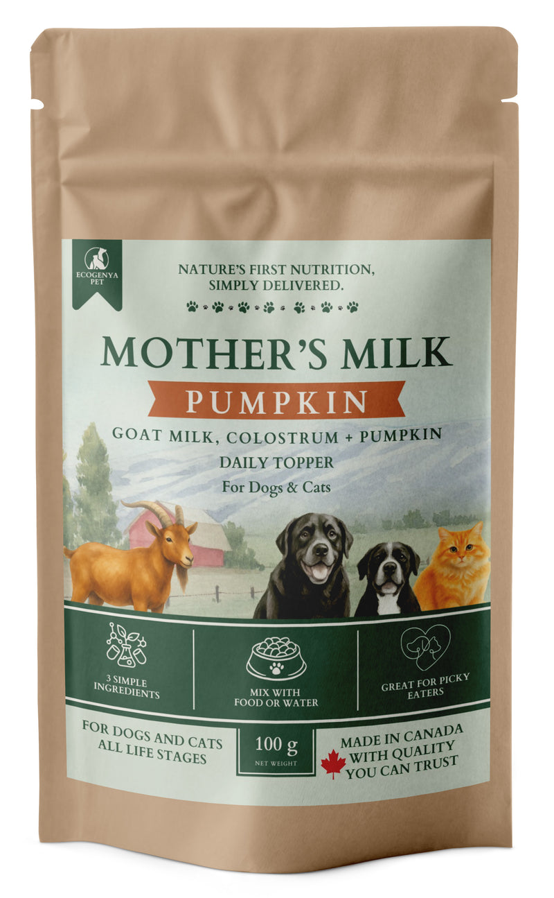 Mother's Milk pumpkin meal topper for dogs and cats