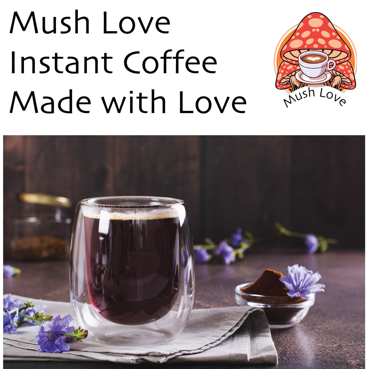 Mushroom Coffee – Premium Instant Arabica Organic Coffee with Fantastic Fungi Super 7 Mushroom Extract Blend - Ecogenya