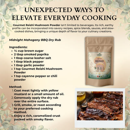 Ecogenya Gourmet Reishi Mushroom Powder – Organic Fruiting Body Extract, 35% Beta-Glucans