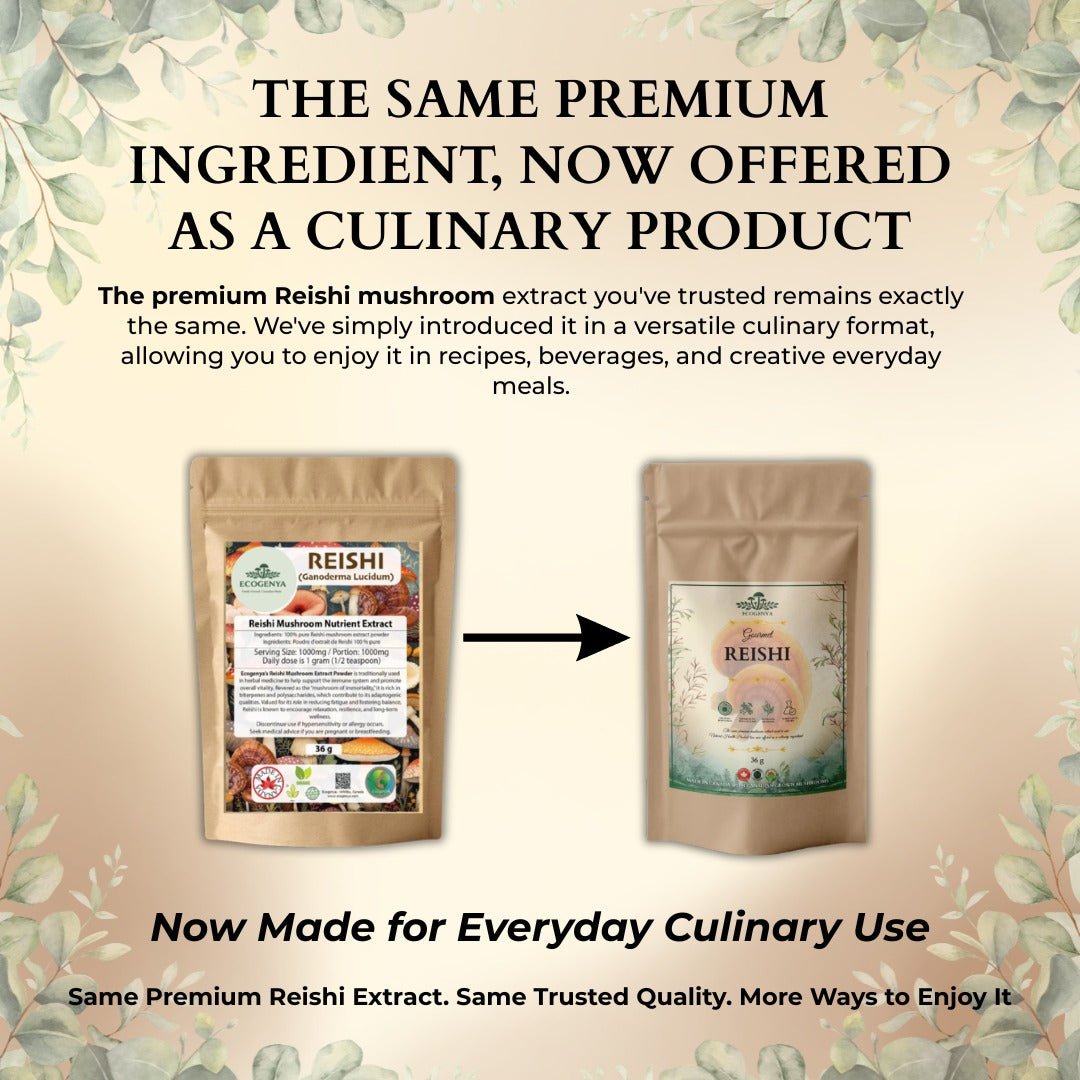 Ecogenya Gourmet Reishi Mushroom Powder – Organic Fruiting Body Extract, 35% Beta-Glucans