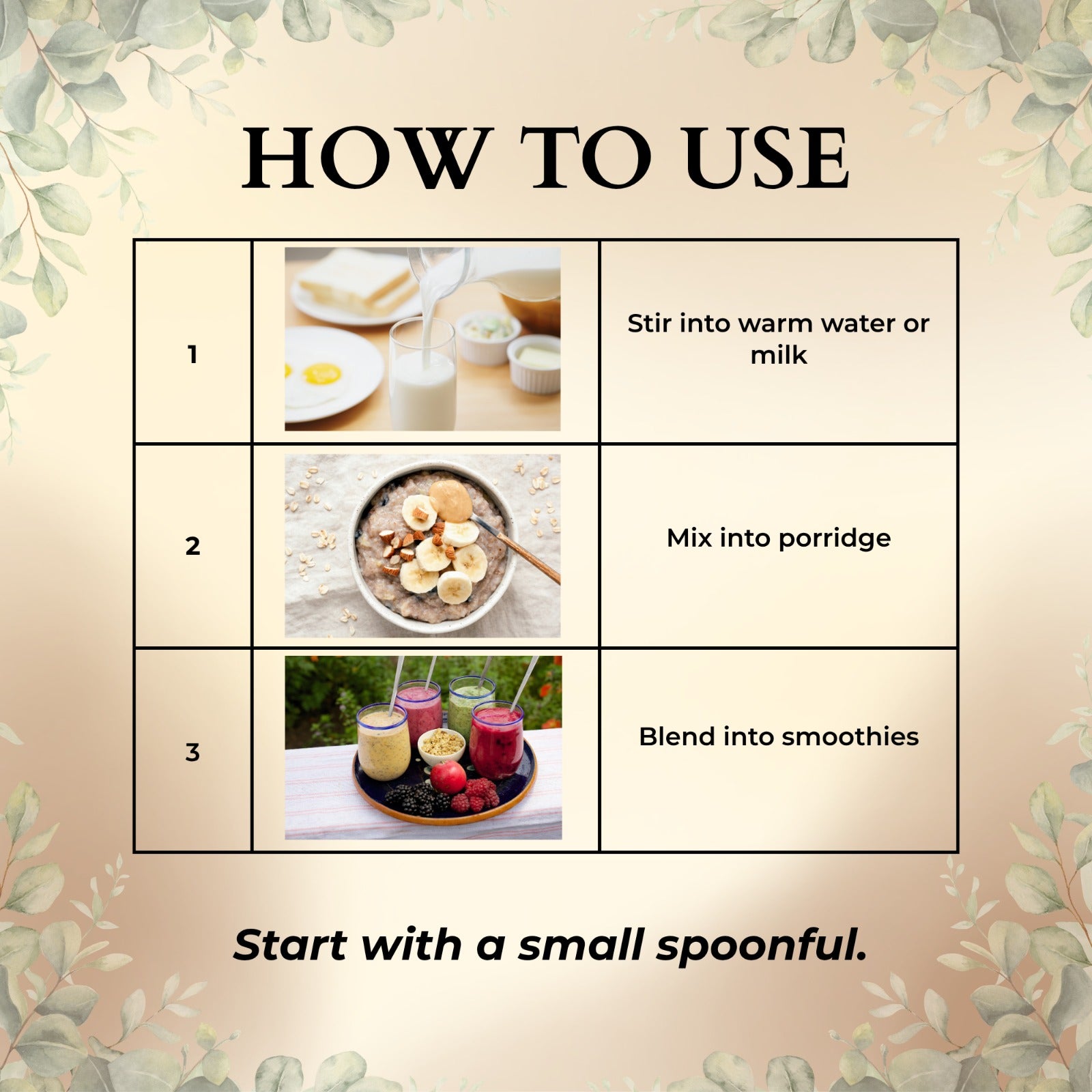 How to use Slippery Elm Extract 10:1 in warm drinks, porridge and smoothies