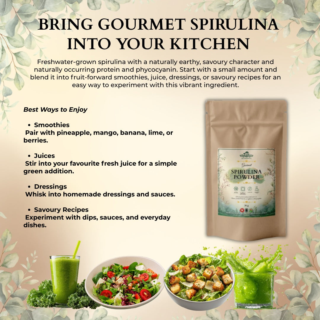 Ecogenya Daily Greens Spirulina Powder – Premium Spirulina for Smoothies & Juices