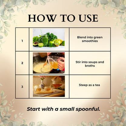 How to use Stinging Nettle Extract 10:1 in green smoothies, soups, broths or tea