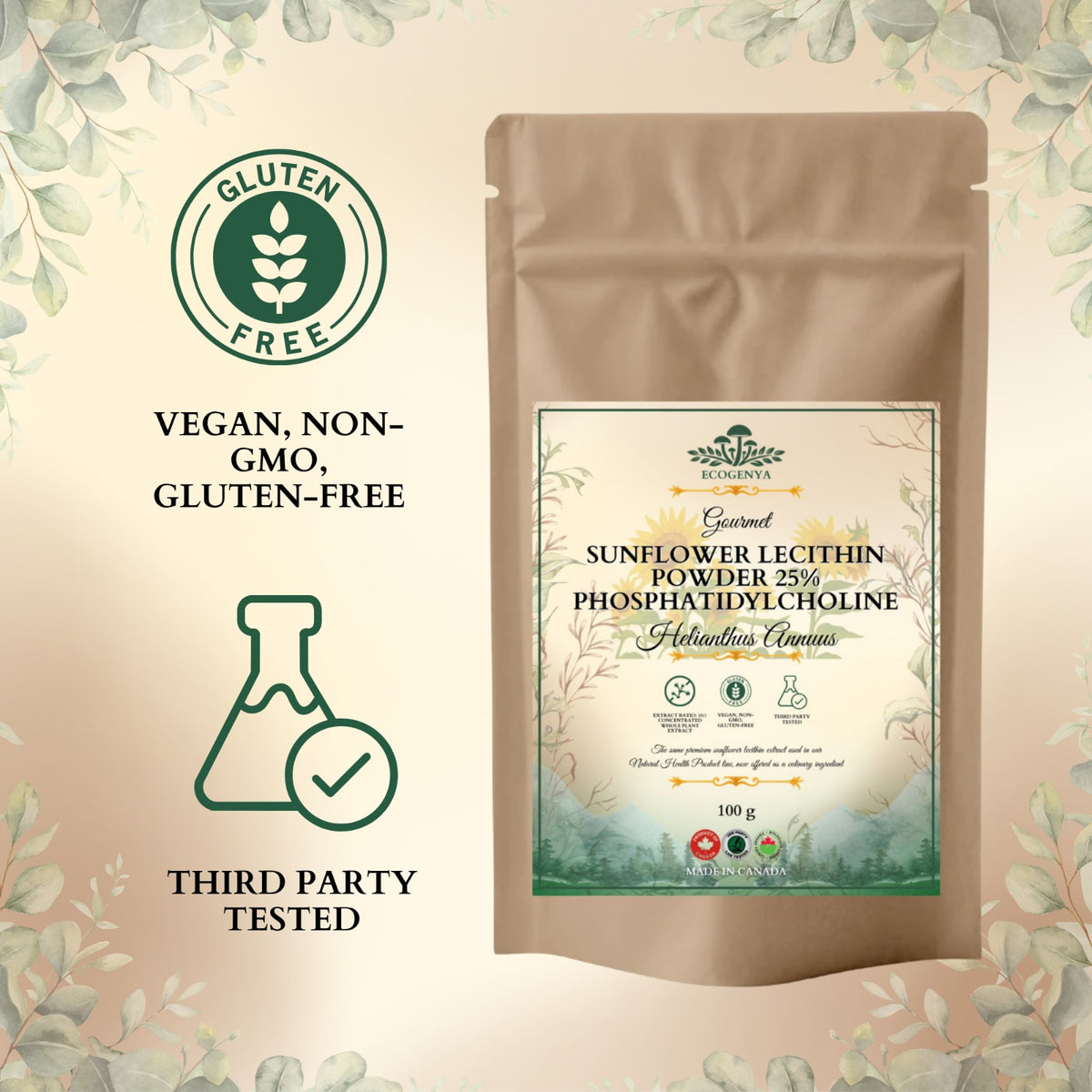 Sunflower Lecithin Powder – Non-GMO, Kitchen-Ready Emulsifier
