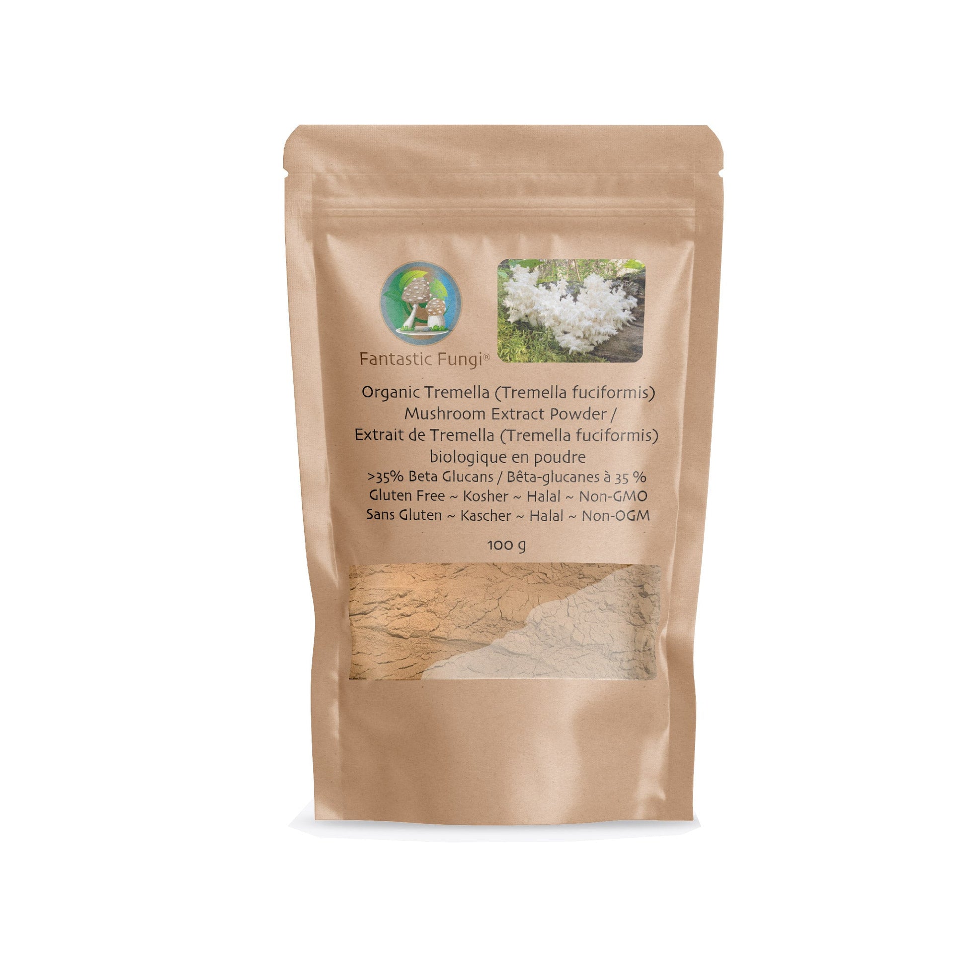 Tremella Mushroom Extract – Organic Tremella Fuciformis Mushroom Nutrient Extract Powder with >35% beta glucans - Ecogenya