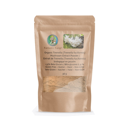 Tremella Mushroom Extract – Organic Tremella Fuciformis Mushroom Nutrient Extract Powder with >35% beta glucans - Ecogenya