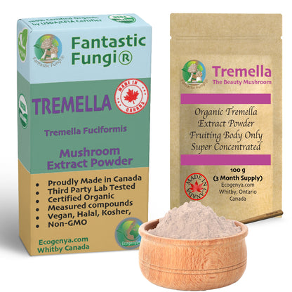 Tremella Mushroom Extract – Organic Tremella Fuciformis Mushroom Nutrient Extract Powder with >35% beta glucans - Ecogenya