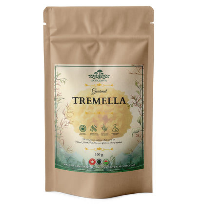 Ecogenya Gourmet Tremella Mushroom Powder in a kraft bag, 100g — packaged in Canada