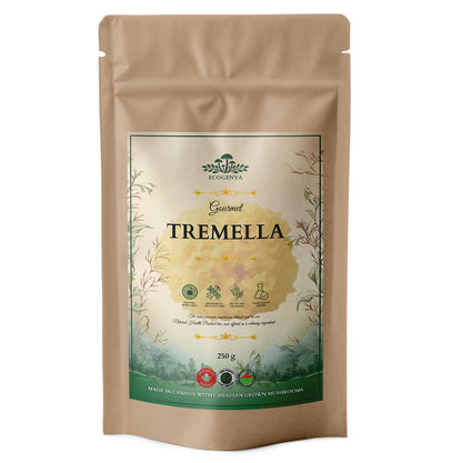 Ecogenya Gourmet Tremella Mushroom Powder in a kraft bag, 250g — packaged in Canada