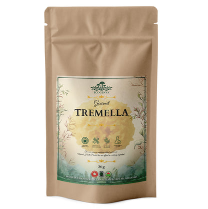 Ecogenya Gourmet Tremella Mushroom Powder in a kraft bag, 36g — packaged in Canada