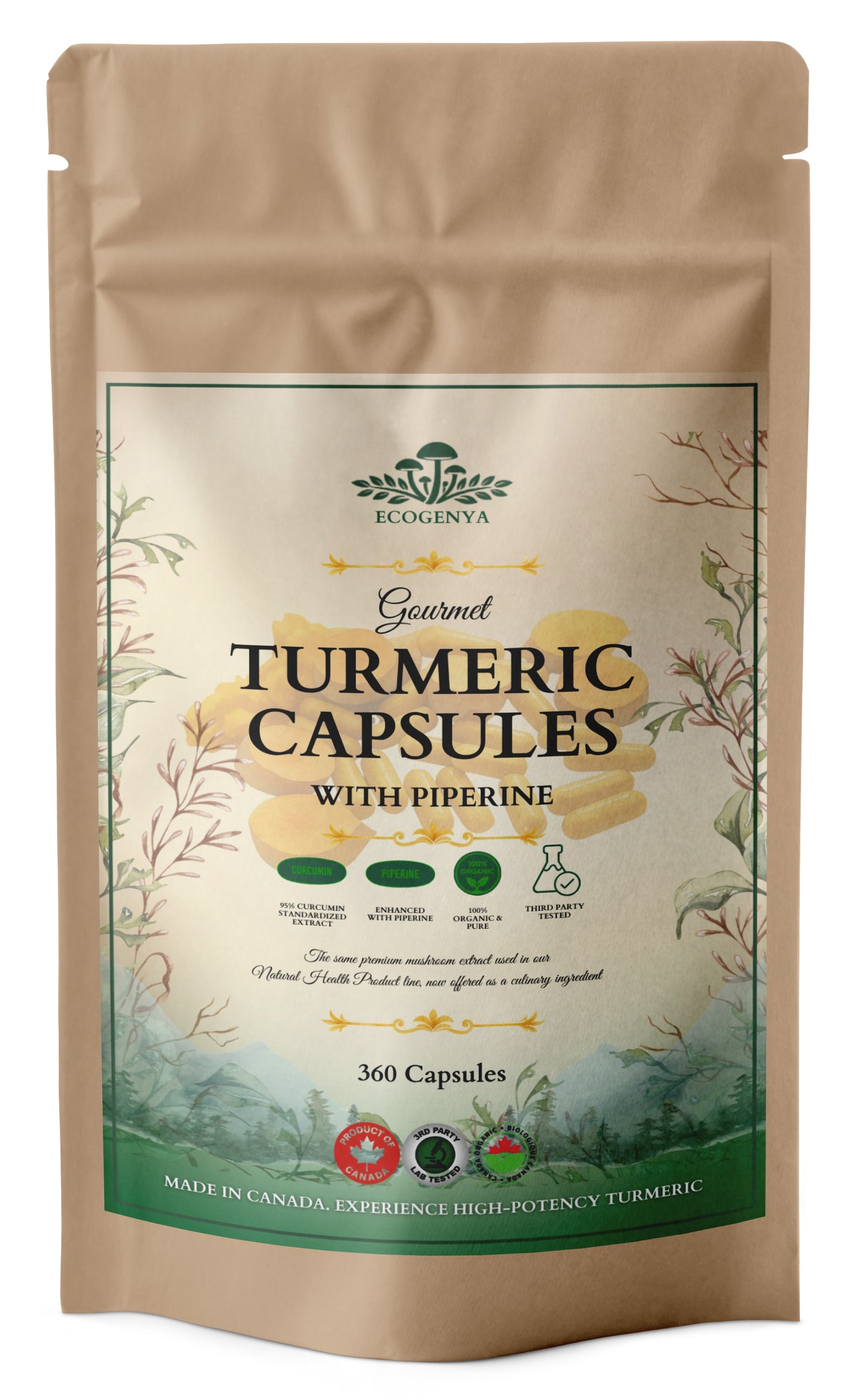 Gourmet Turmeric Capsules – Premium Turmeric Root with Black Pepper