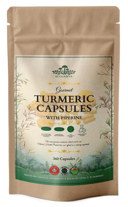 Gourmet Turmeric Capsules – Premium Turmeric Root with Black Pepper